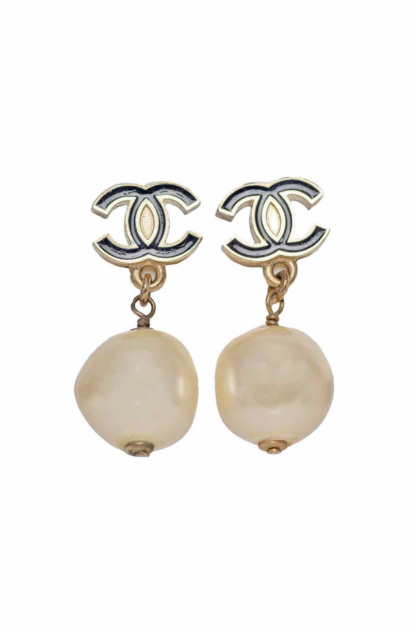 Chanel Faux Pearl Earrings