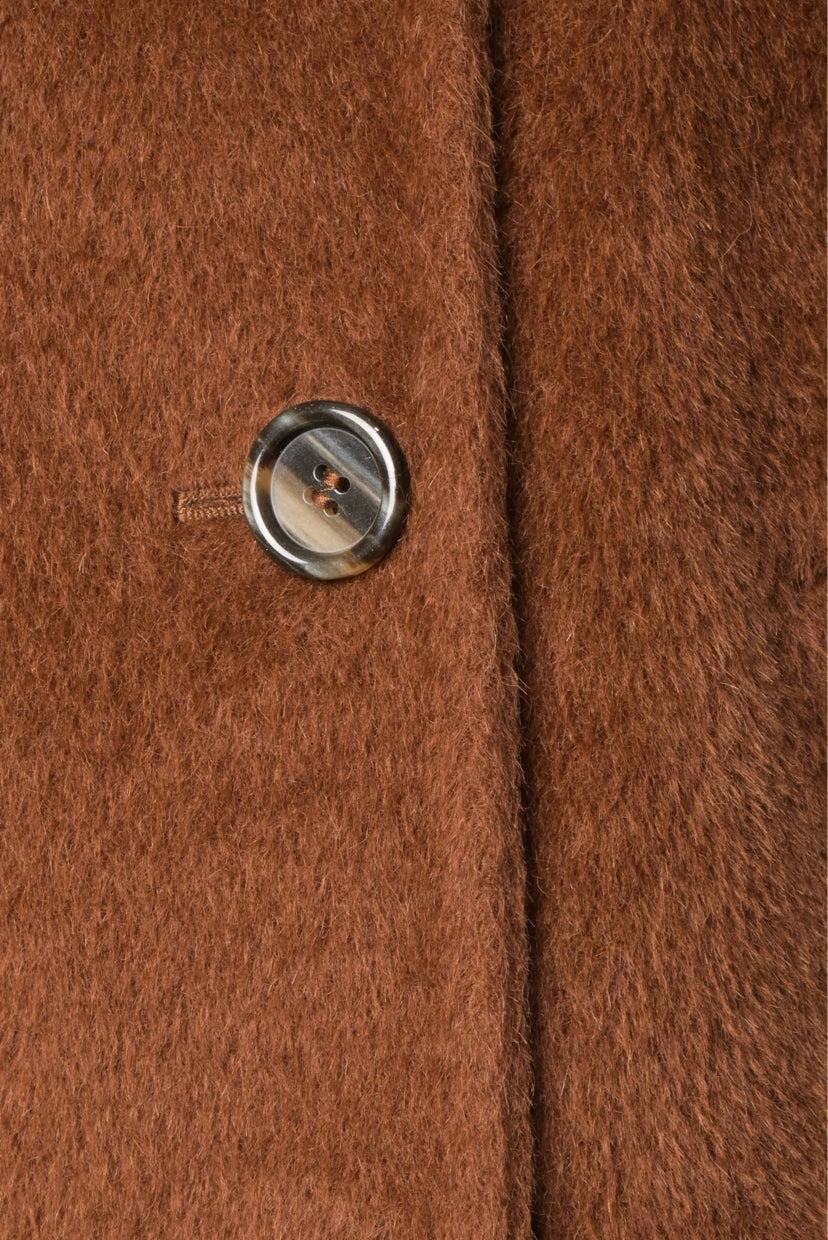 Max Mara Size 4 Double Breasted Alpaca & Wool Blend Coat