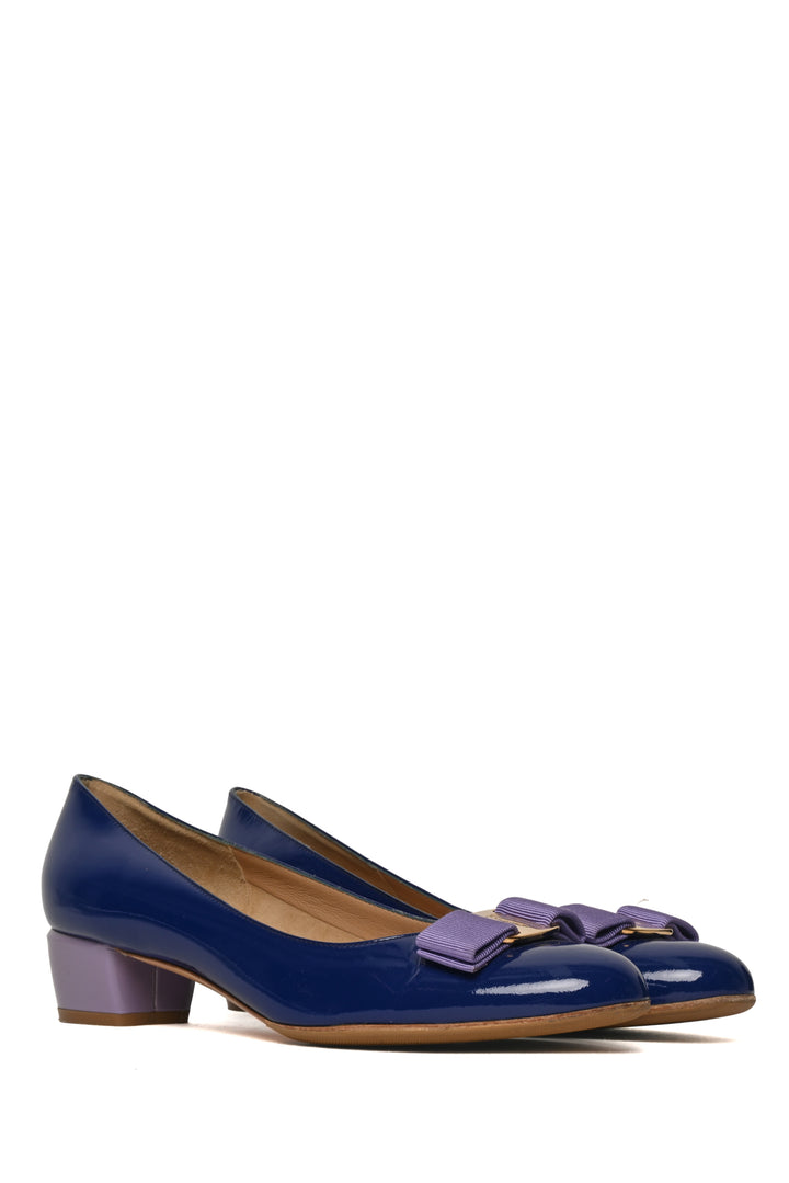 Salvatore Ferragamo Size 8.5 Vara Patent Pumps