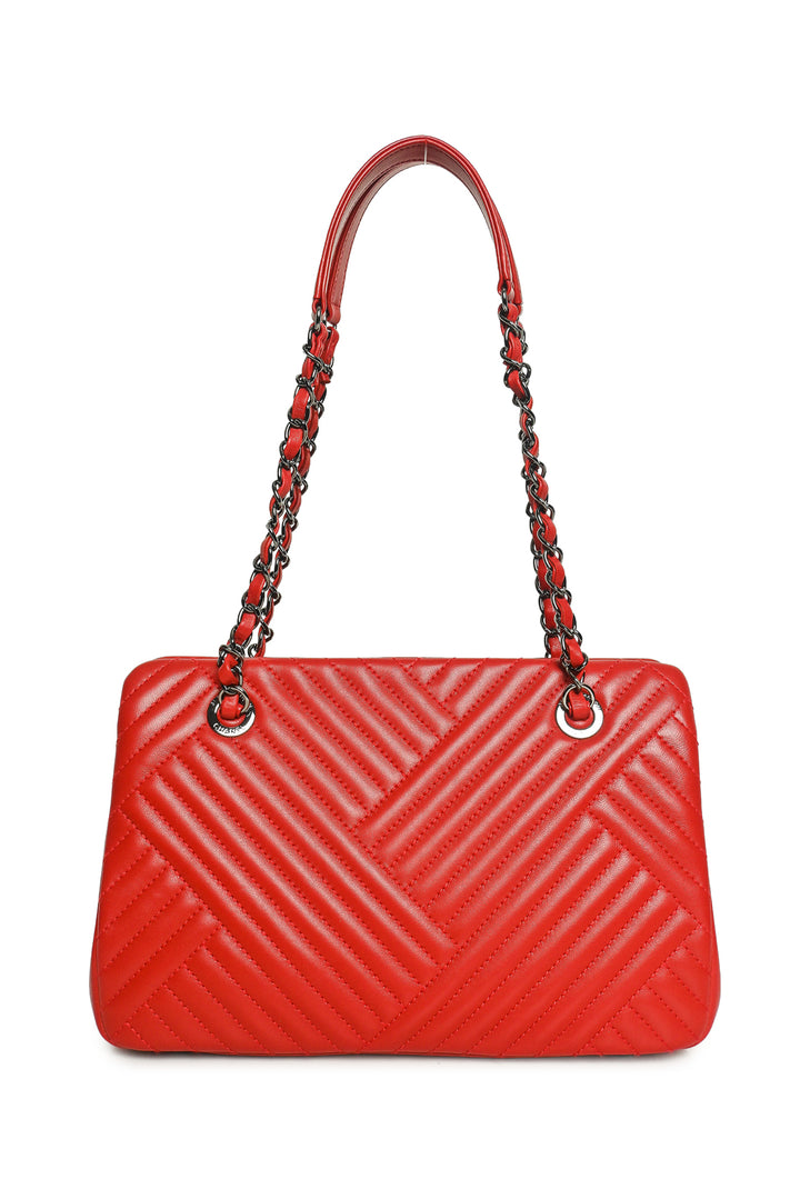 Chanel 2015-2016 Lambskin Quilted CC Crossing Shopping Tote