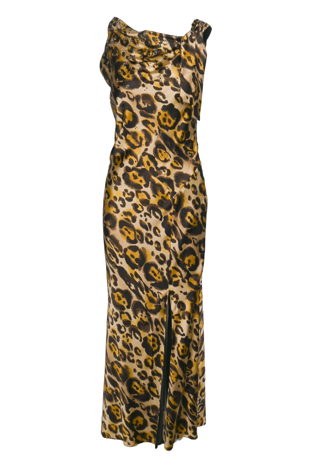 St. John Size 2 Embellished Leopard Dress Maxi Gown