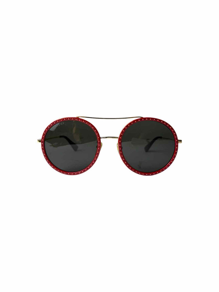 Gucci Red Round Frame Eyewear