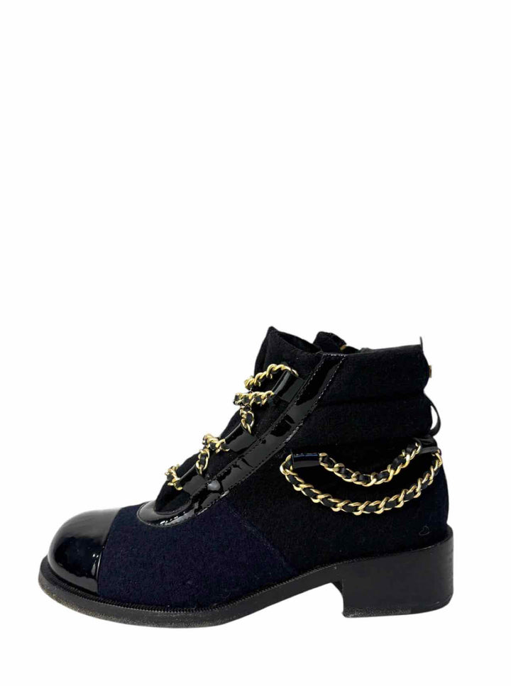 Chanel Size 37.5 Paris Salzburg Wool Ankle Boots