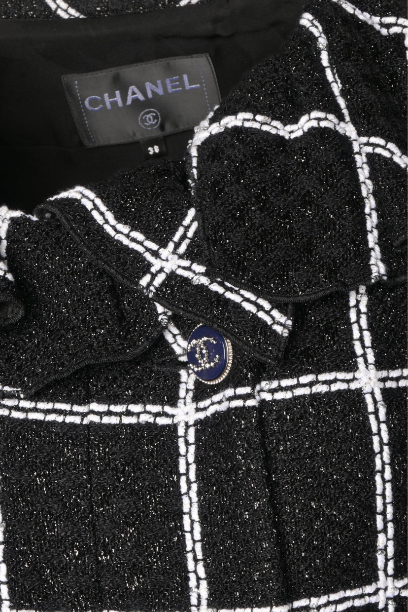 Chanel Size 38 Double Breasted Tweed Jacket