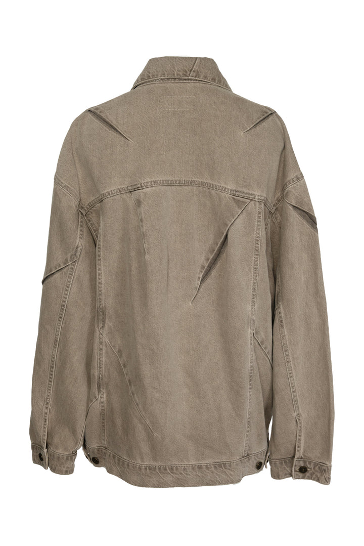 Gauchere Size 38 Pleated Denim Jacket