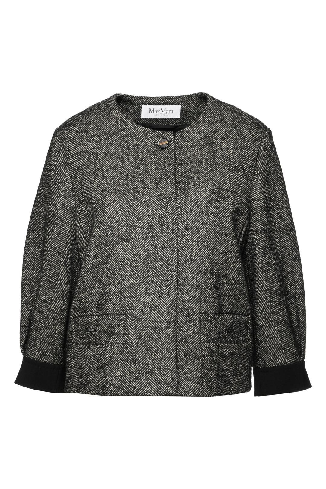 Max Mara Size 14 Gattini Herringbone Boucle Jacket