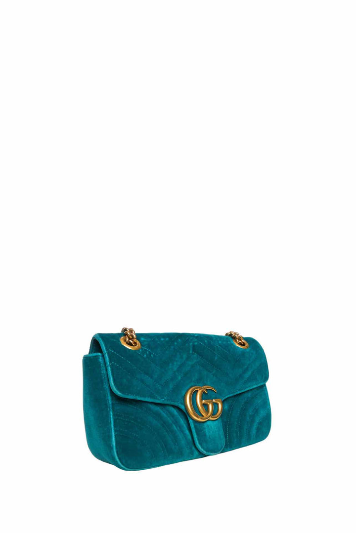 Gucci Velvet Matelasse GG Marmont Small Shoulder Bag