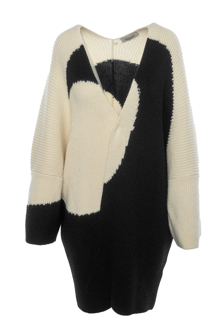 Valentino Size M Two-Tone Oversized Open Front Cardigan