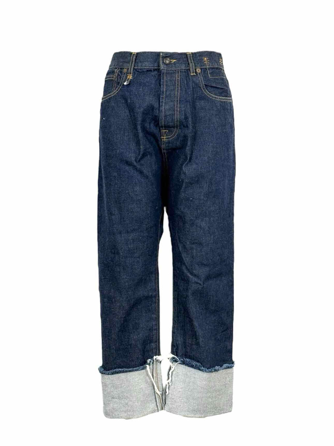 R13 Size 26 Tailored Drop Crotch Cuffed Jeans