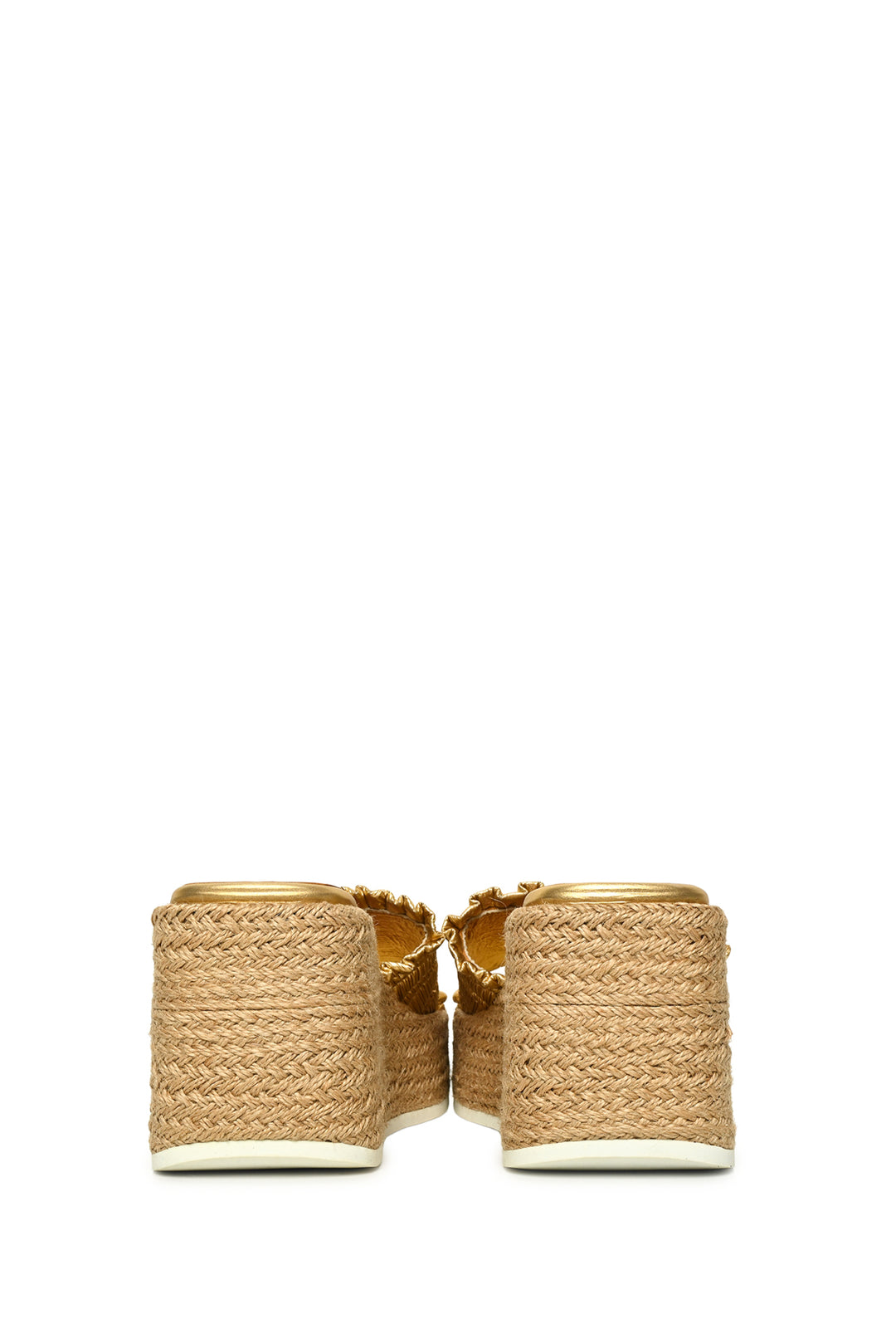 Ganni Size 39 Metallic Espadrille Wedge Sandals