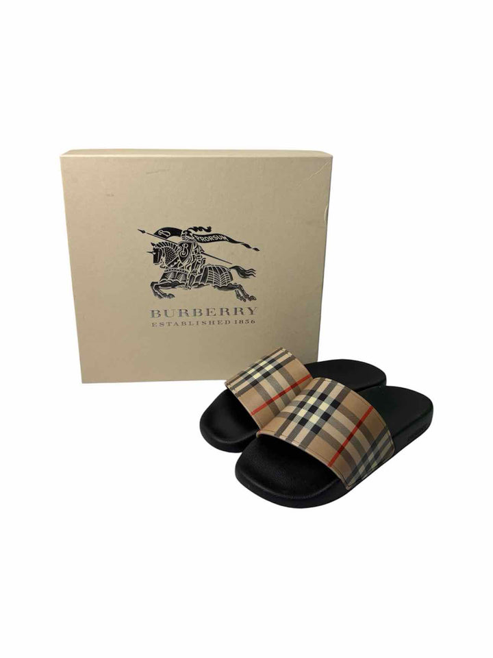 Burberry Size 39 Check Rubber Slide Sandals