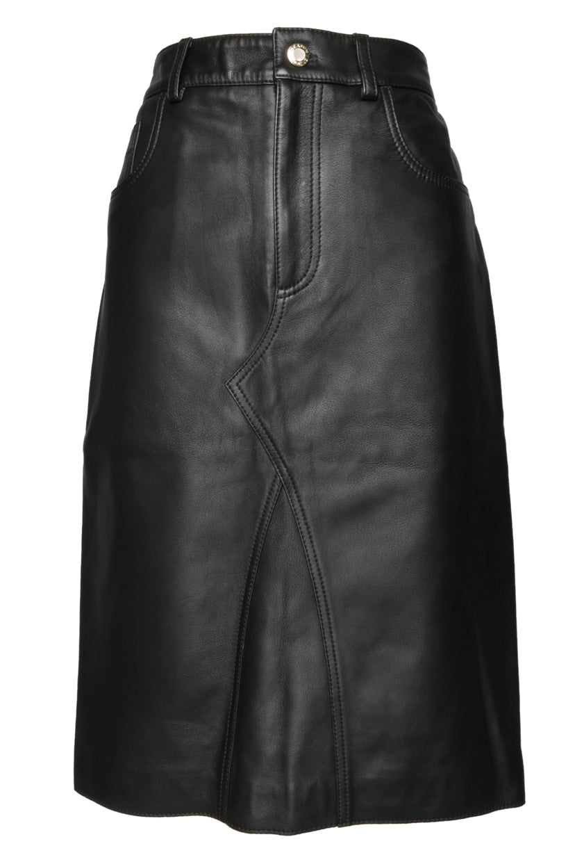 St John Collection Size M/L Leather Skirt