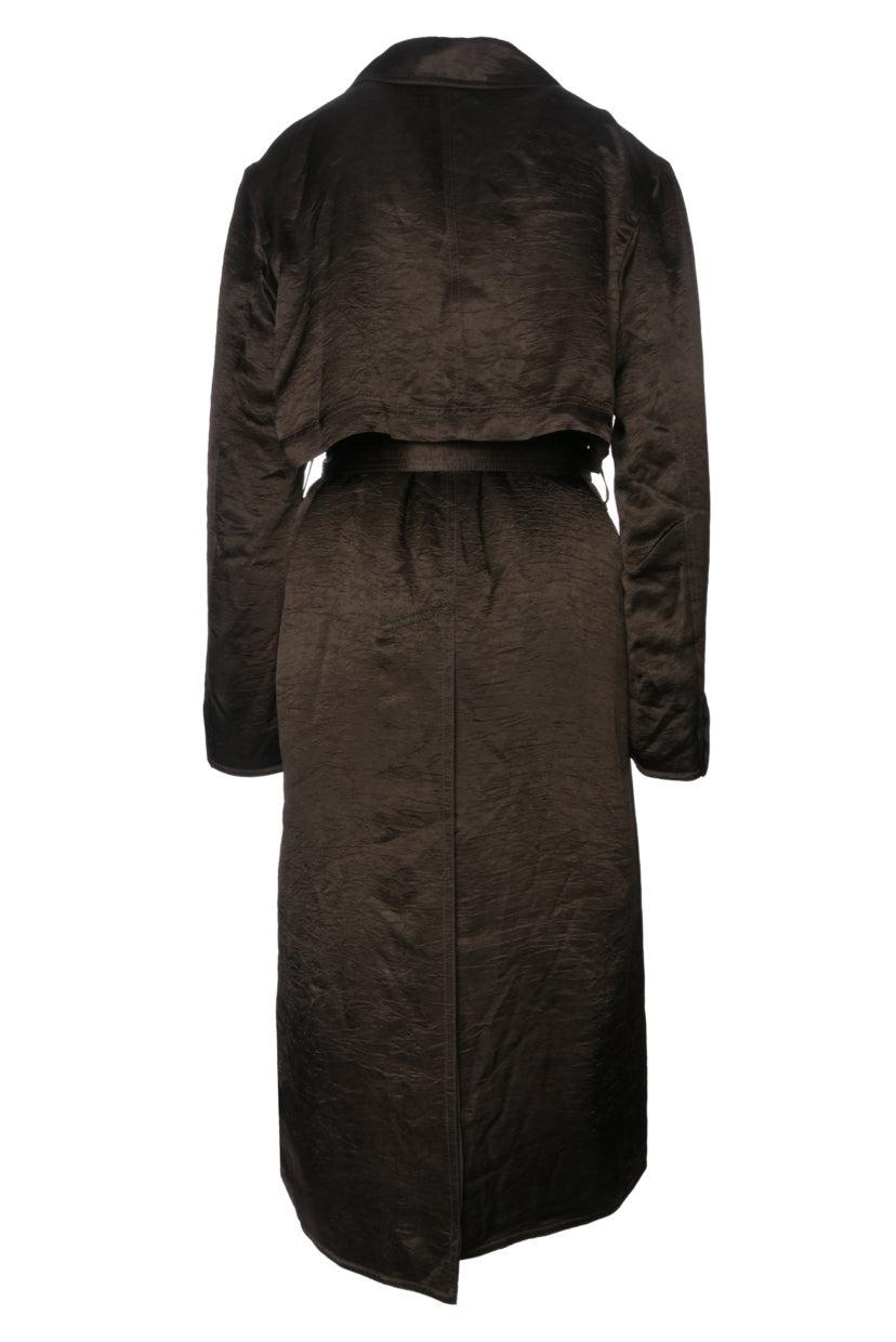 Maria McManus Size M Crinkled Satin Trench Coat