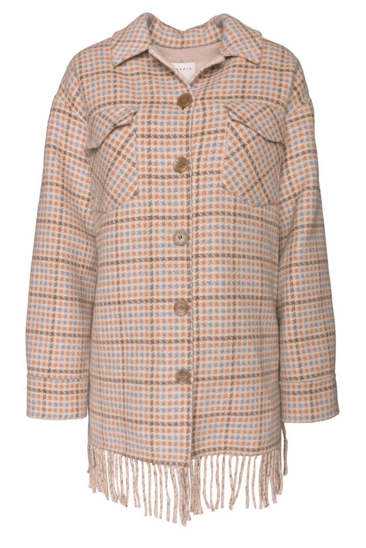 Sandro Size 40 Fringe Wool Jacket