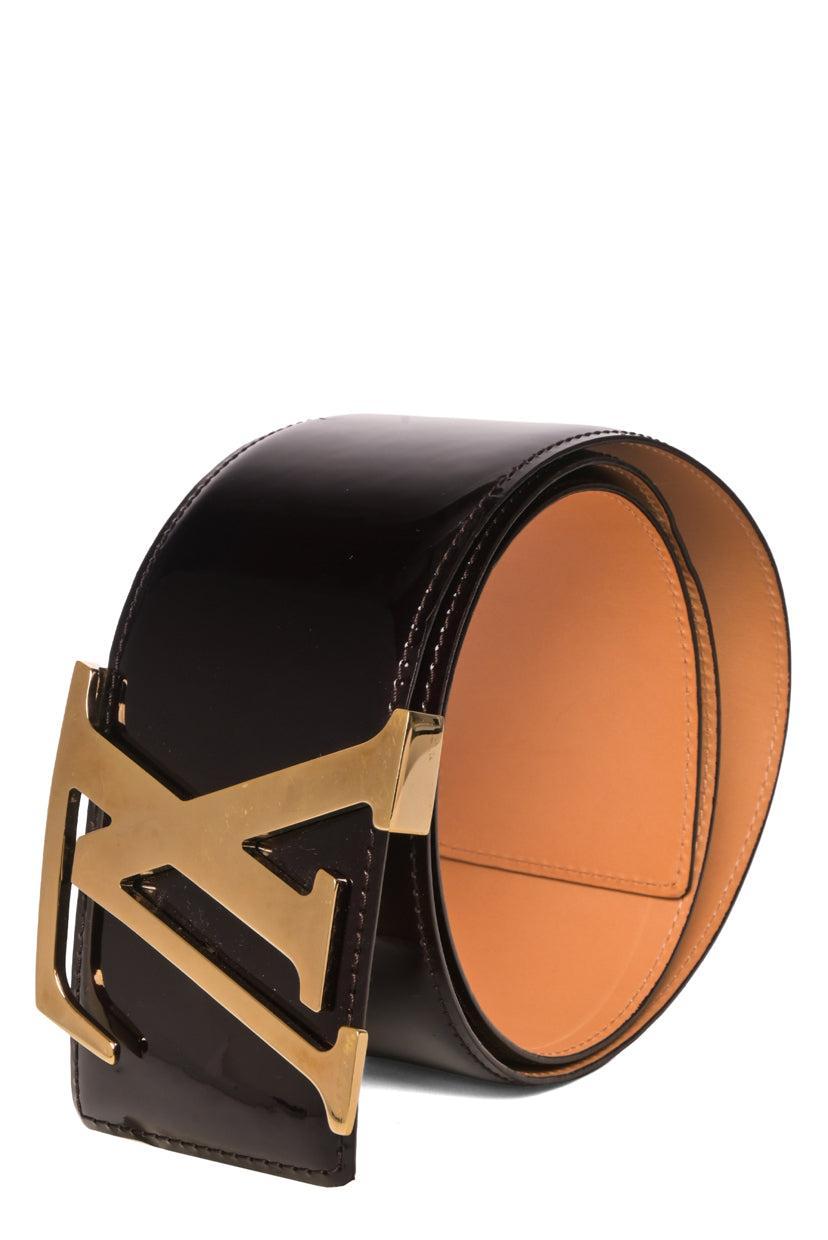 Louis Vuitton Size 34 LV Buckle Wide Patent Leather Belt