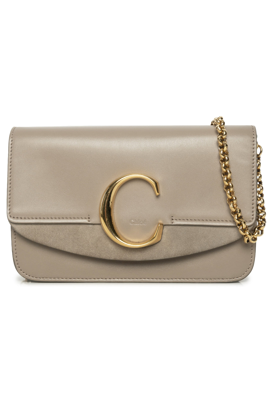 Chloe Calfskin Suede C Clutch On Chain
