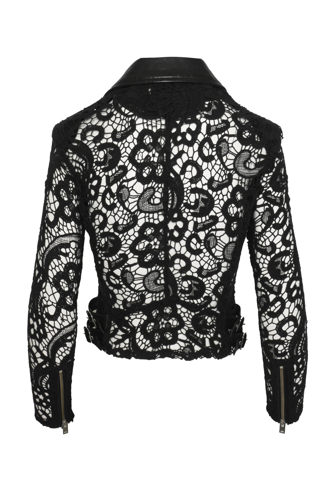 Iro Size 4 Leather & Crochet Moto Jacket