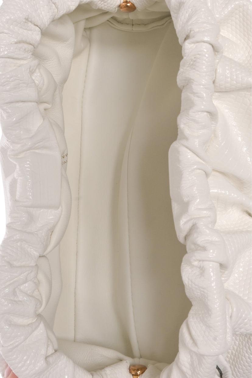 Mansur Gavriel Embossed Patent Mini Cloud Clutch Crossbody