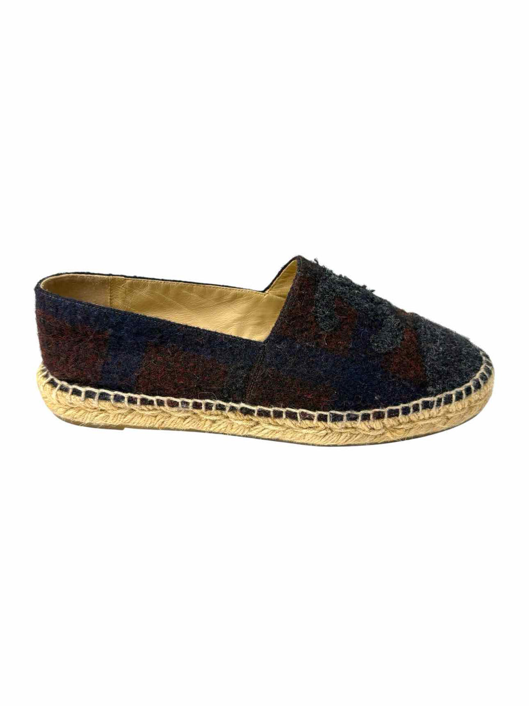 Chanel Wool Logo Espadrilles Size 37 Flats