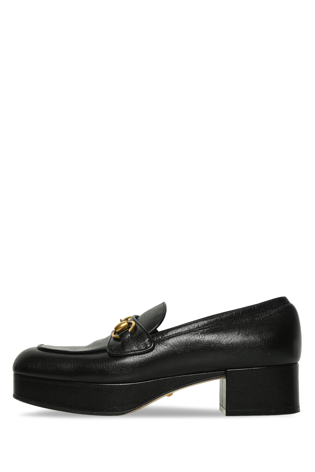 Gucci Size 38 Houdan Horsebit Leather Platform Loafers