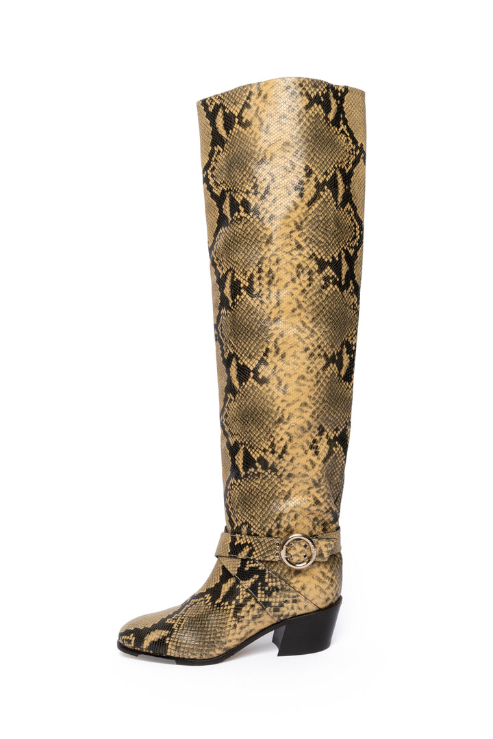 Jimmy Choo Size 36 Over-the-Knee Snake Print Boots