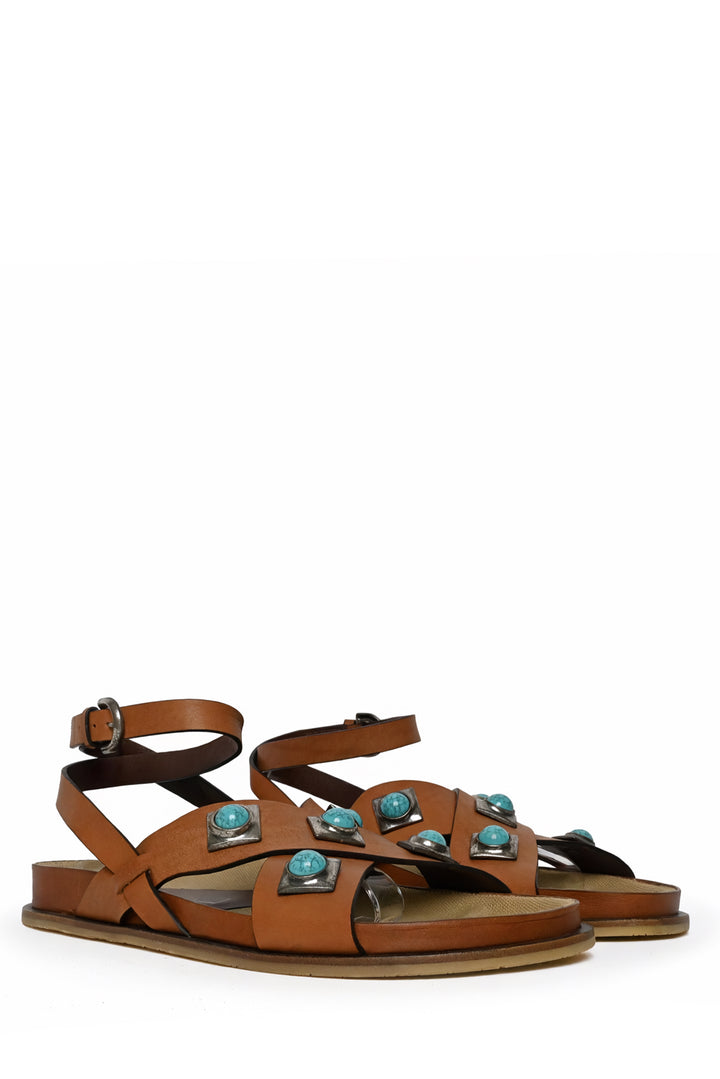 Etro Size 40 Crown Me Leather Sandals