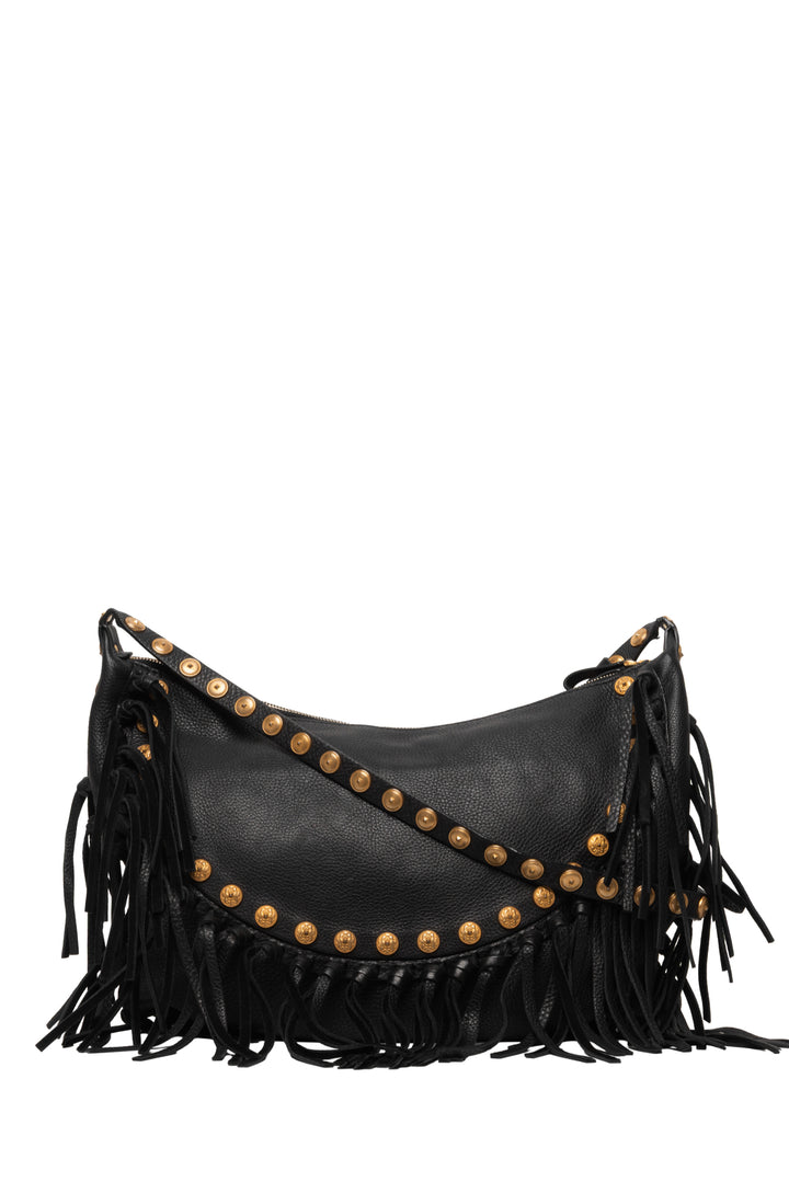 Valentino C Rockee Studded Fringe Hobo Bag