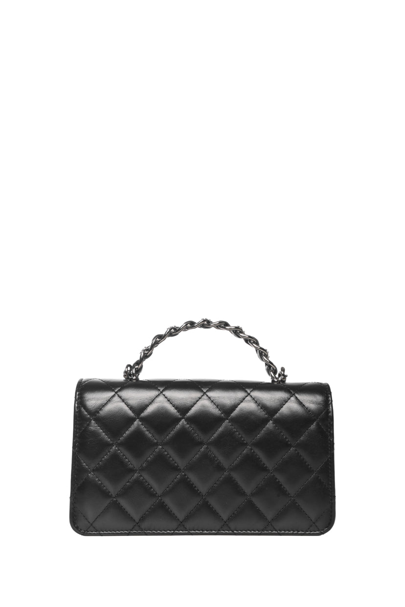 Chanel Quilted Calfskin Top Handle Wallet On Chain