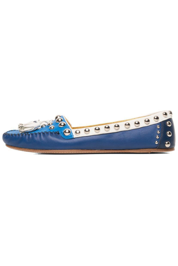 Prada Size 40 Studded Slip on Loafers