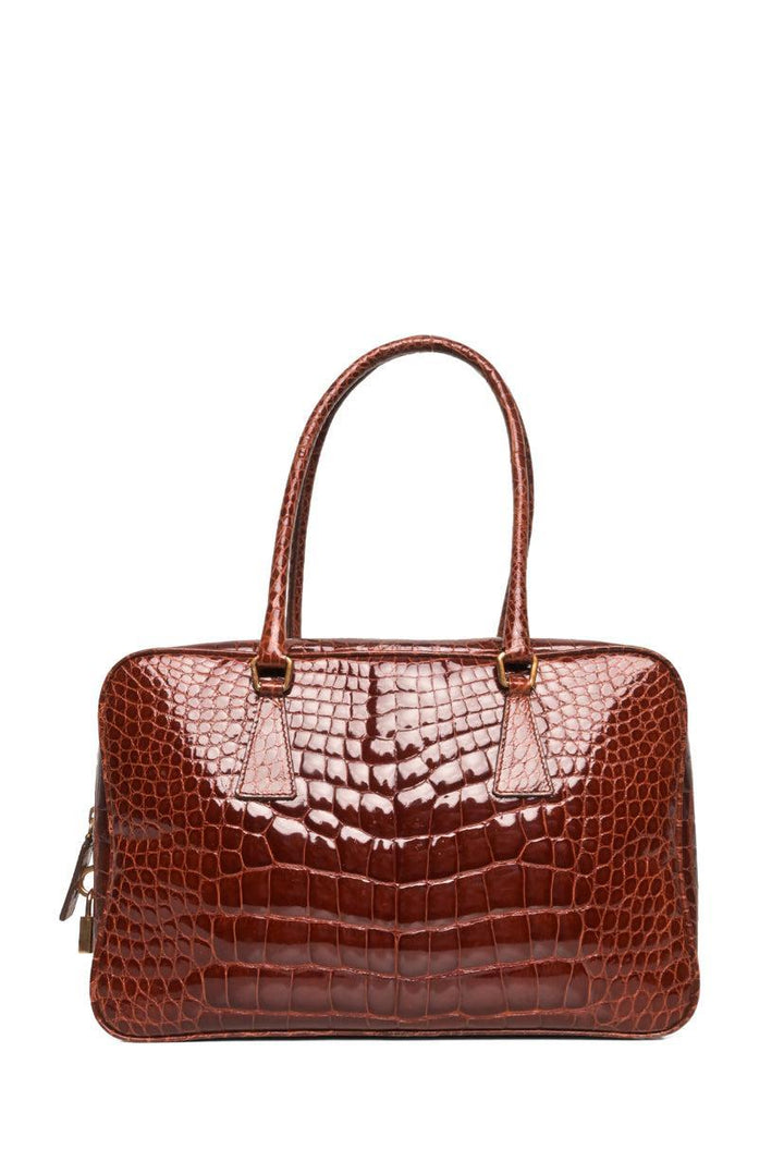 Prada 2000s Crocodile Leather Shoulder Bag