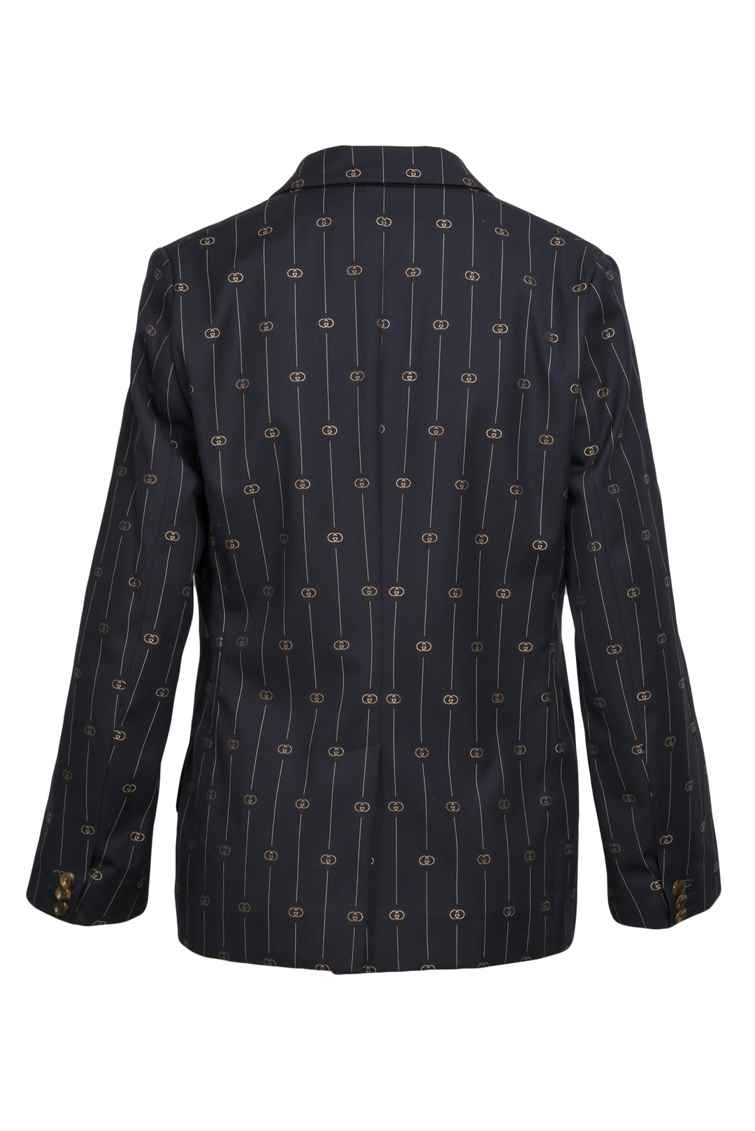 Gucci Size 44 Monogram Double Breasted Blazer