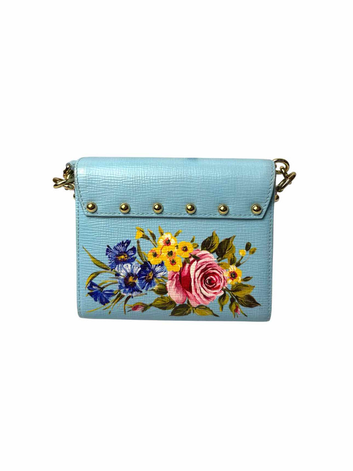 Dolce & Gabbana Lucia Floral Leather Shoulder Bag Purse