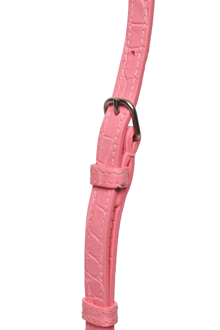 Balenciaga Small Hourglass Crocodile Embossed Leather Top Handle Crossbody
