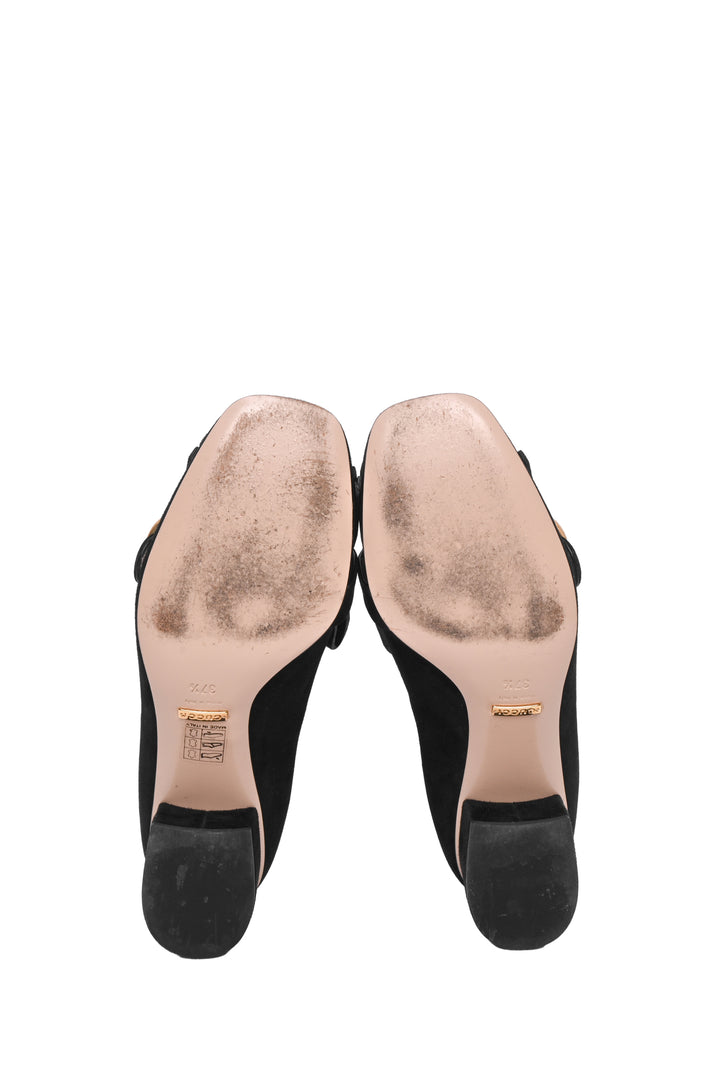 Gucci Size 37.5 GG Marmont Fringe Pumps