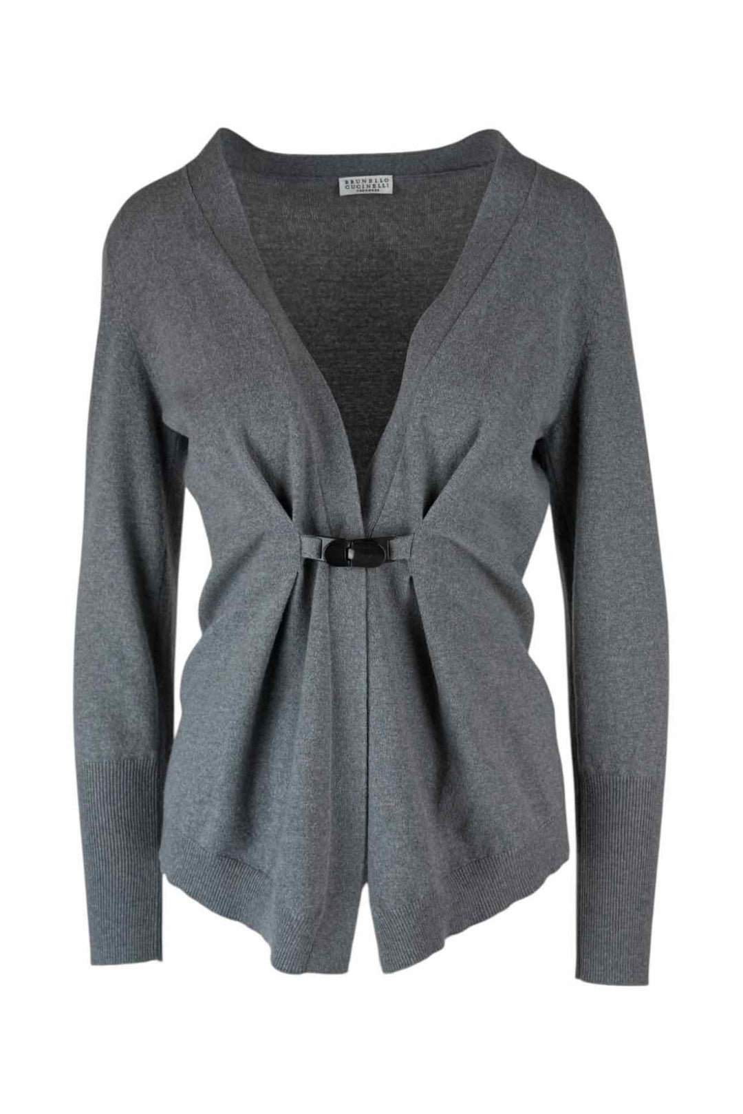 Brunello Cucinelli Size L Cinched Clasp Cashmere Cardigan