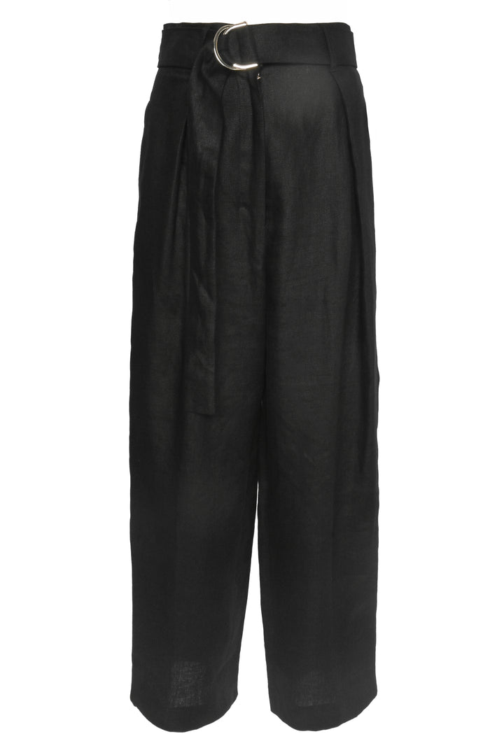 S' Max Mara Size 4 Jane Belted Wide Leg Linen Pants