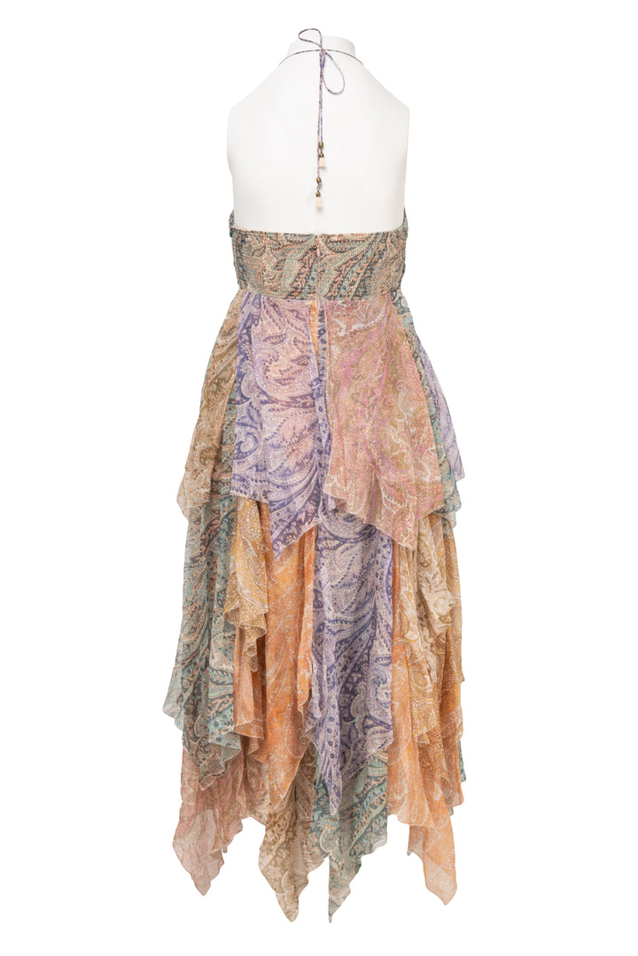 Zimmermann Size 2 Brighton Hanky Hem Paisley Printed Silk Dress