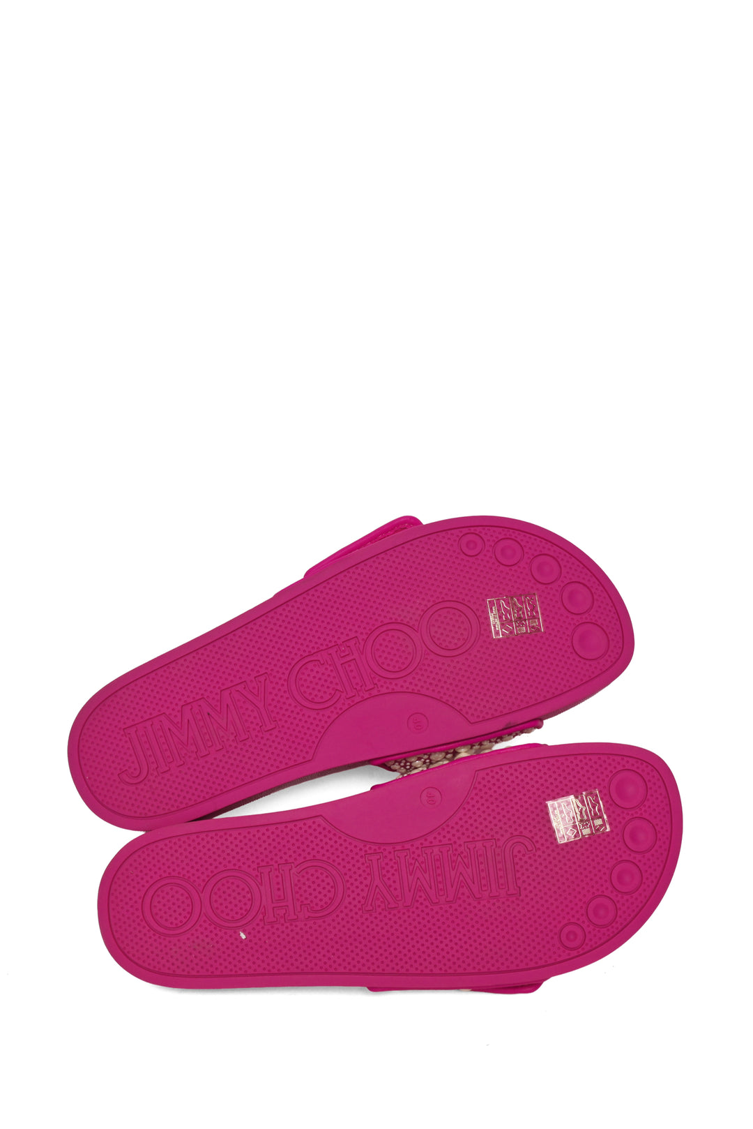 Jimmy Choo Size 40 Fitz Embellished Pool Slide Sandals