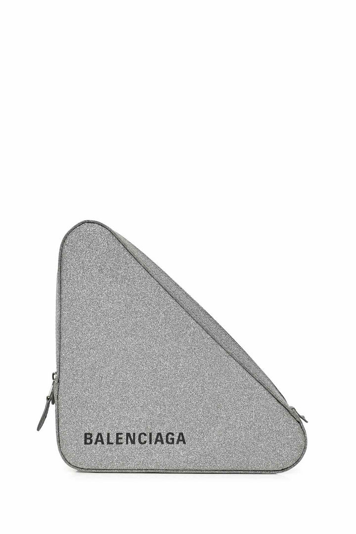 Balenciaga F/W 2018 Logo Glitter Triangle Clutch