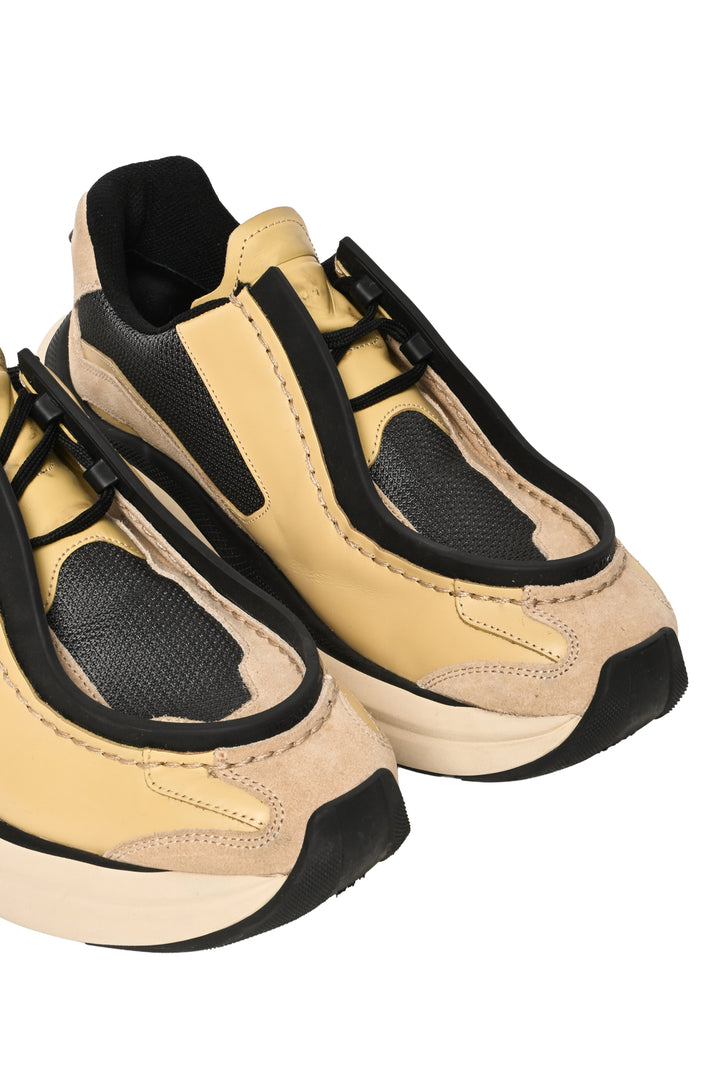 Prada Mens Shoe Size 8 Systeme Brushed Leather Sneakers