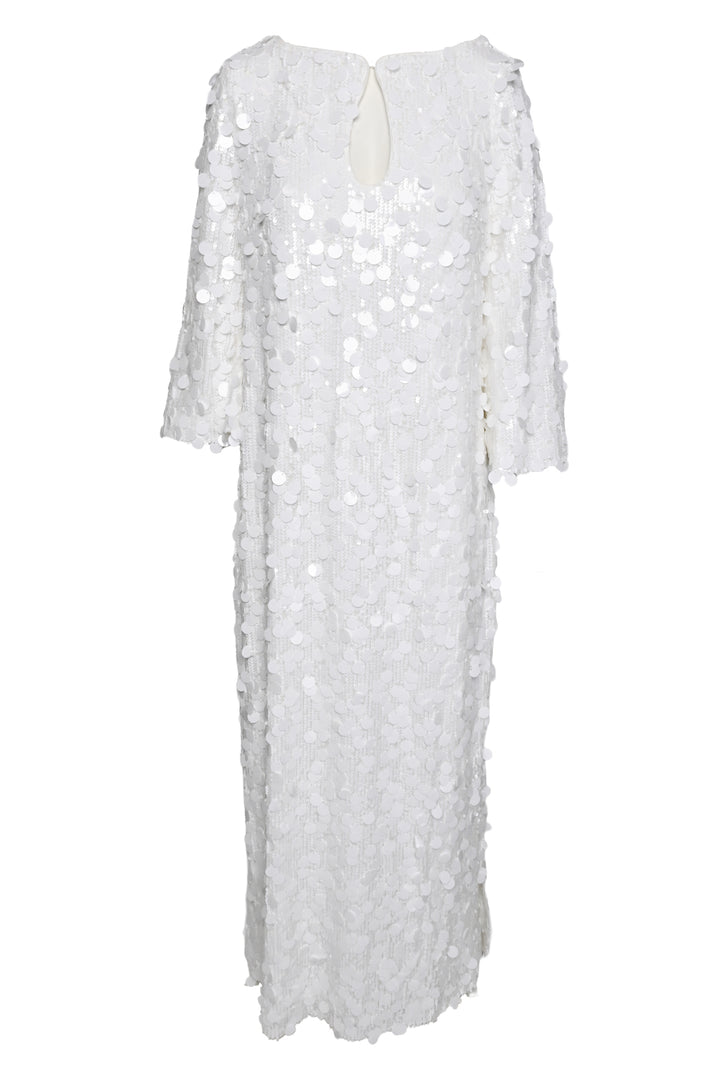 Trina Turk Size L Singles 3/4-Sleeve Keyhole Maxi Dress