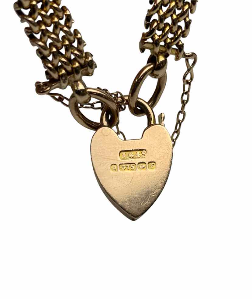 9K Yellow Gold Heart Locket Bracelet