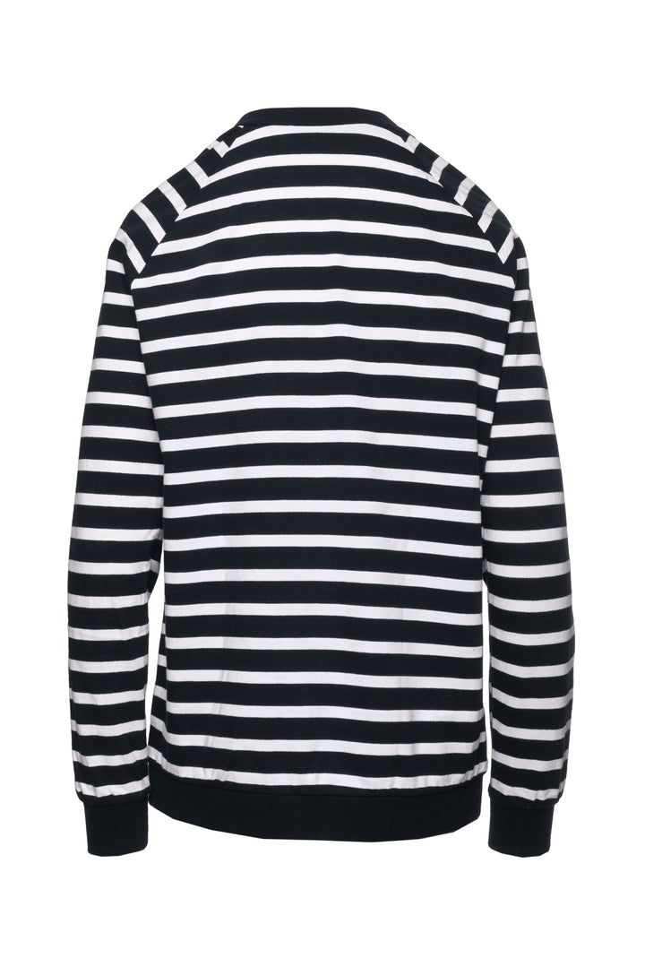 Balmain Size 42 Striped Logo Lgslv Tops