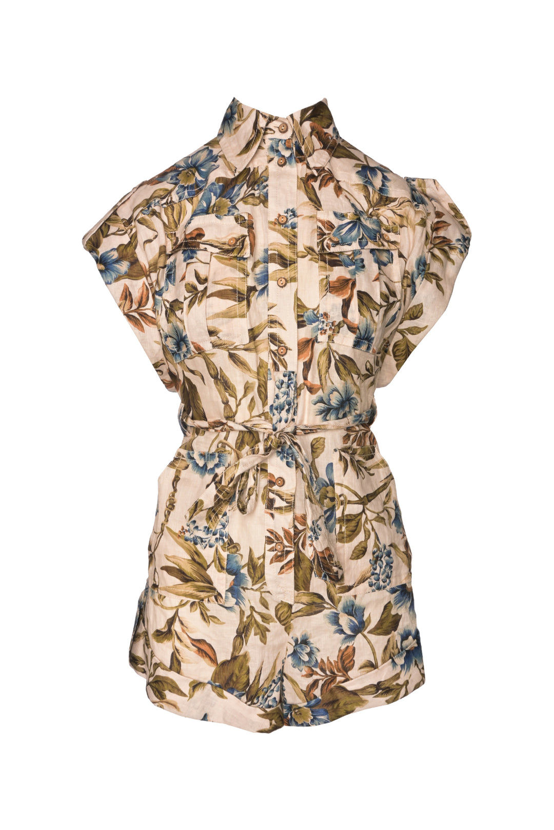 Zimmermann Size 0 Aliane Roll Cuff Playsuit