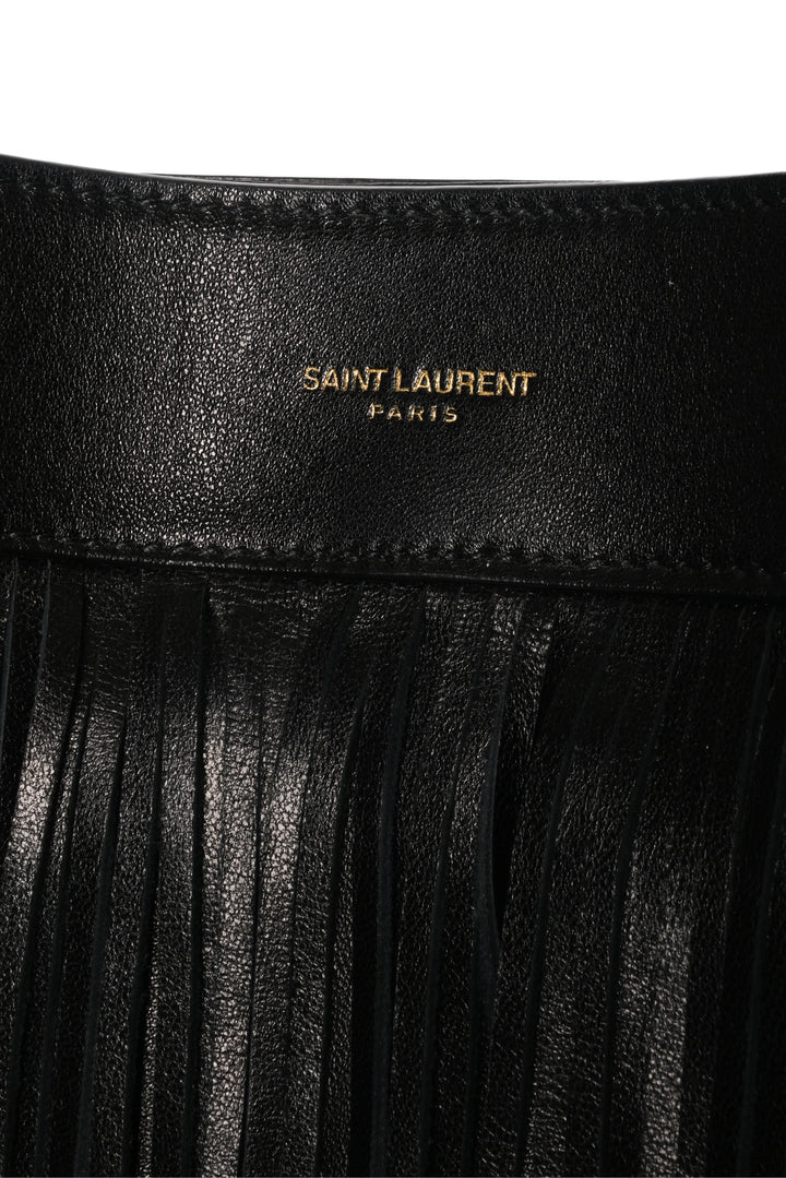 Saint Laurent 2020 Suede & Leather Large Grace Fringe Shoulder Bag