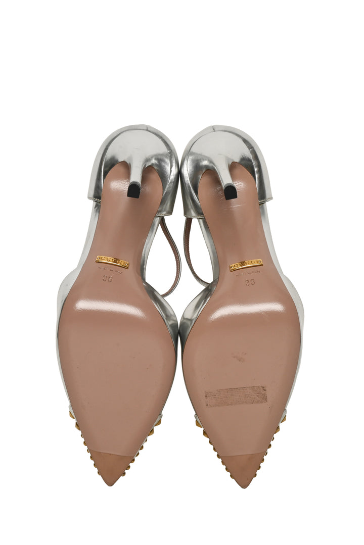 Gucci Size 36 Studded T-Strap Pumps