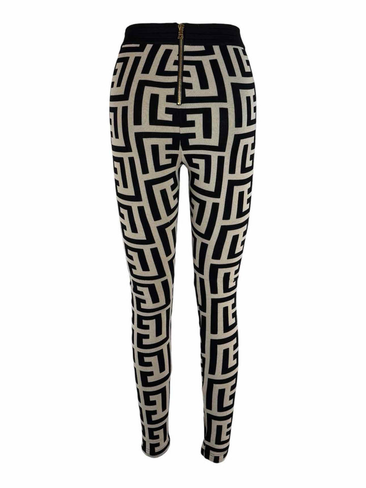 Balmain Size 34 Monogram Knitted Leggings
