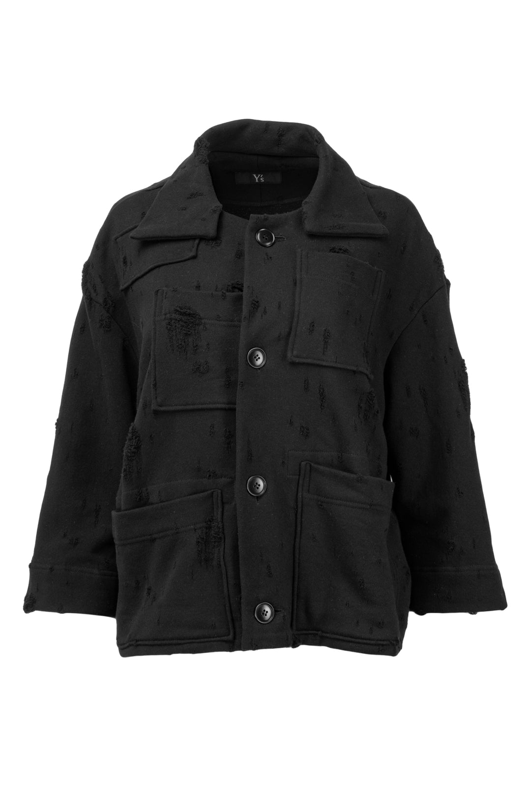 Y's Size 2 Distressed Button-Up Cardigan