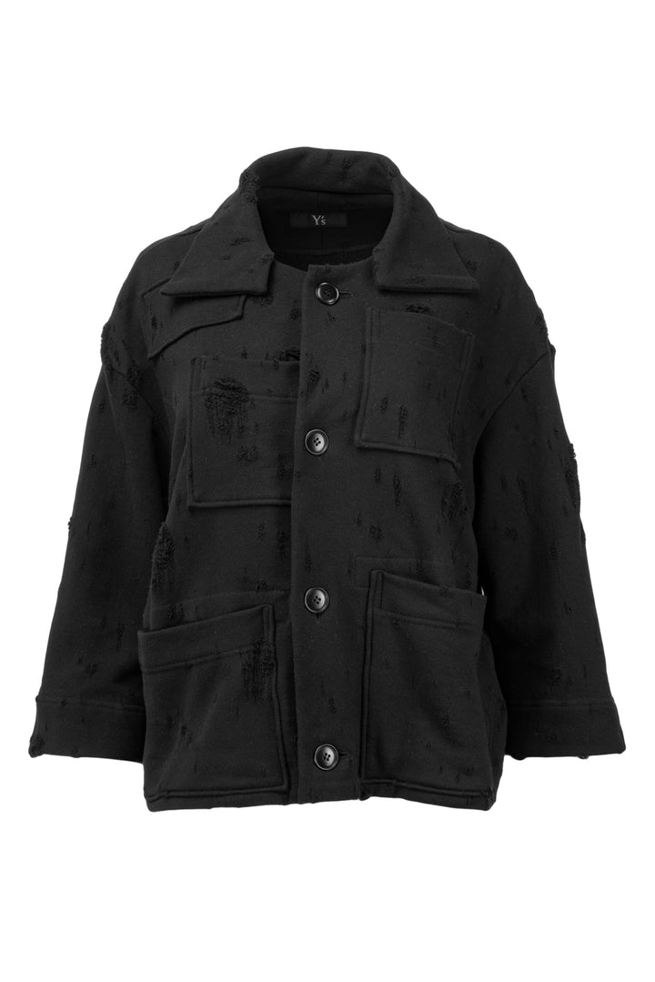 Y's Size 2 Distressed Button-Up Cardigan