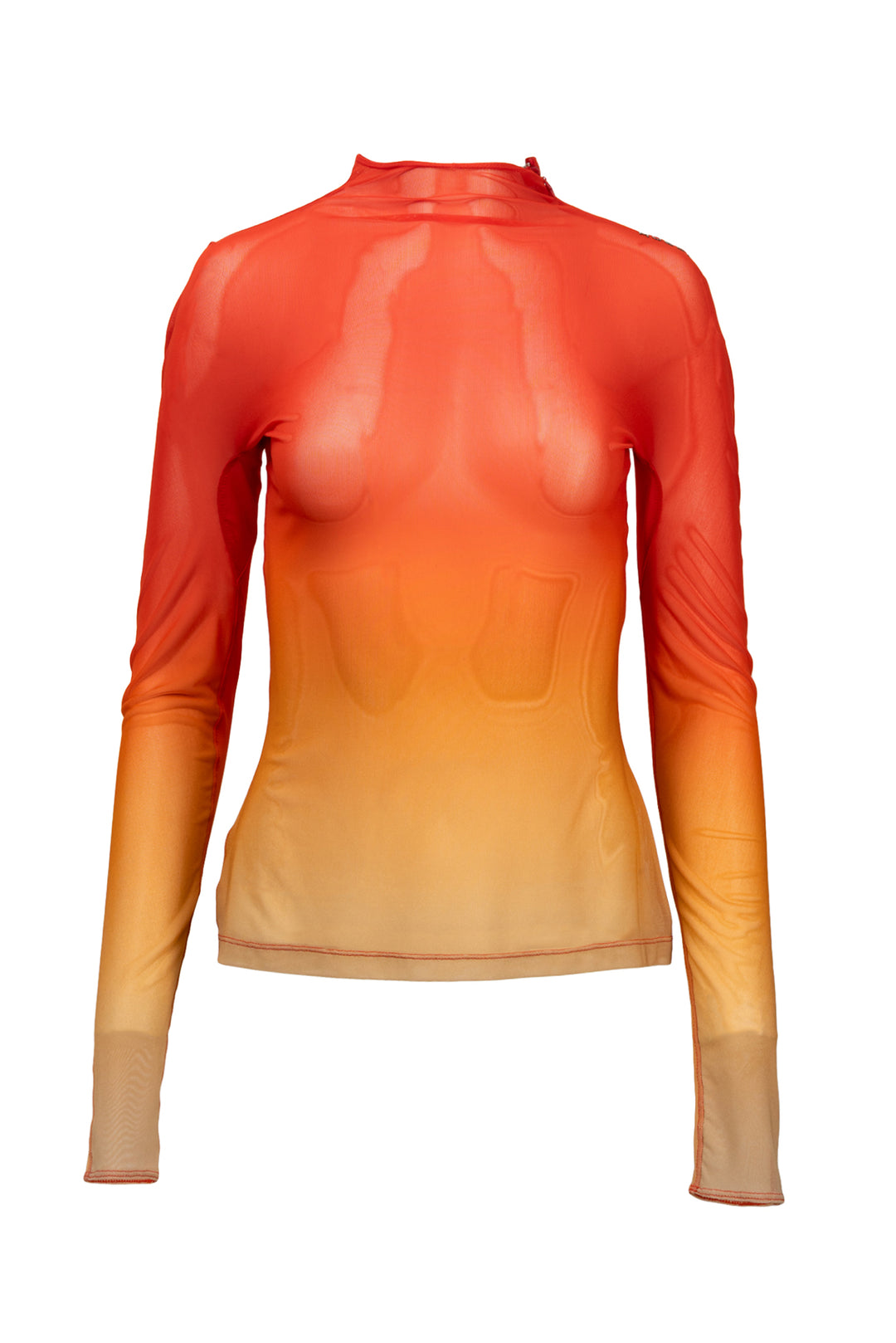 Mugler Size 40 Ombre-Effect Mesh Tops